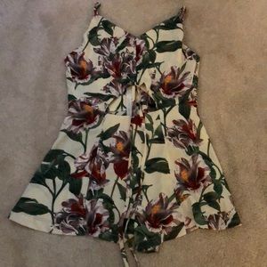 Floral cut out romper